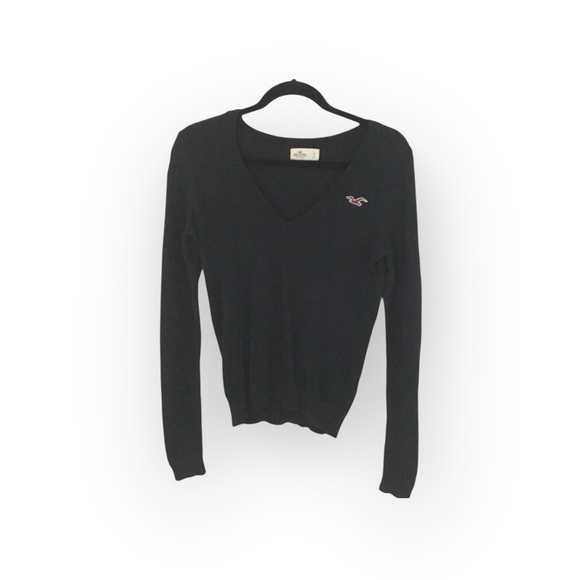 Hollister ★ V Neck Bird Logo Classic Preppy Knit Sweater ★ Navy ★ Small ★ - Picture 10 of 12